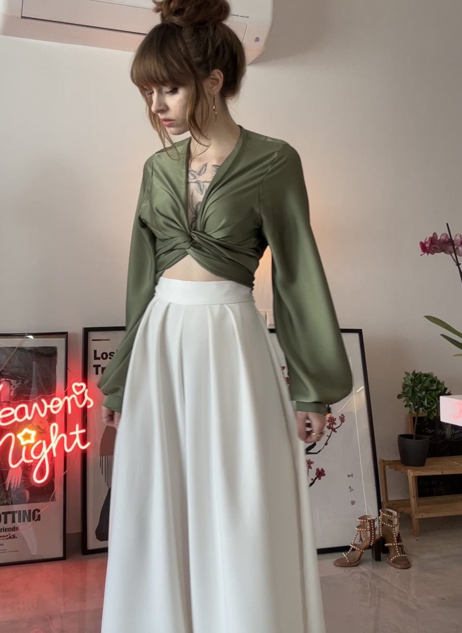 Signature Palazzo Pants Matte Finish in Snow White
