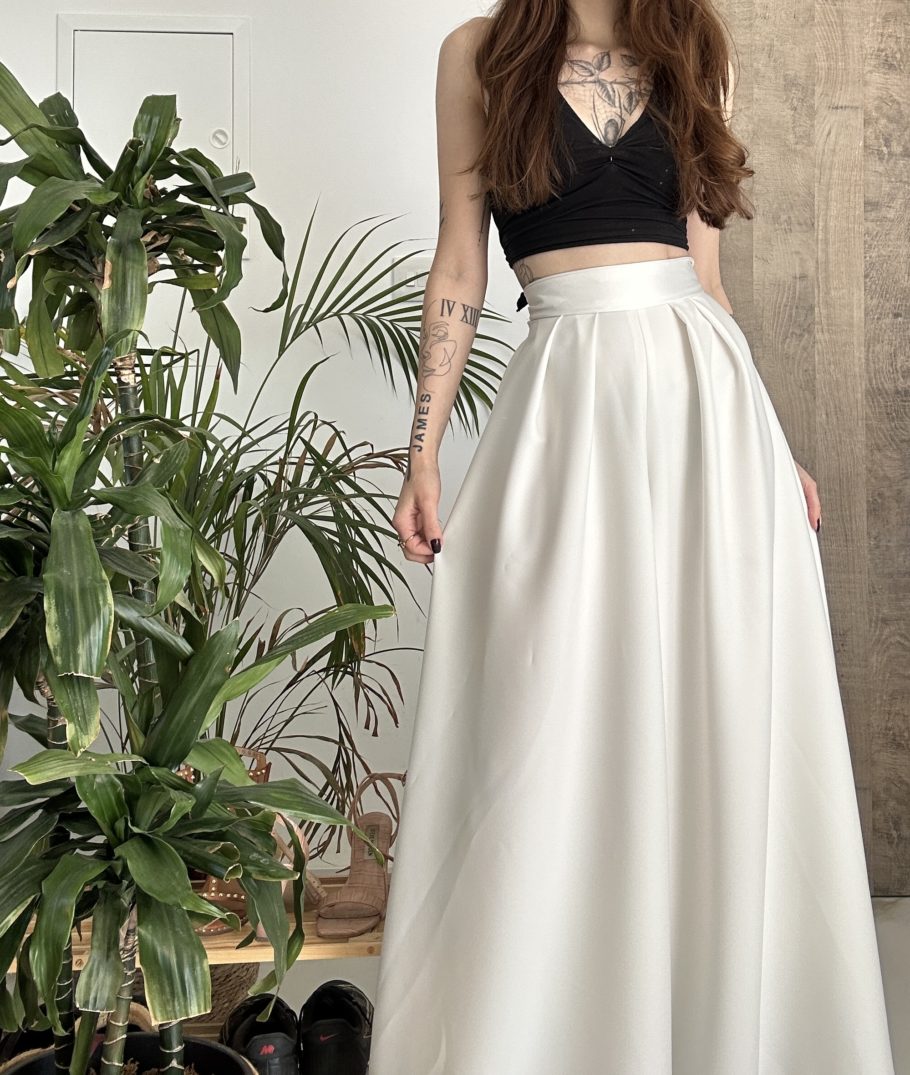 Signature Palazzo Pants Matte Finish in Snow White - Image 3