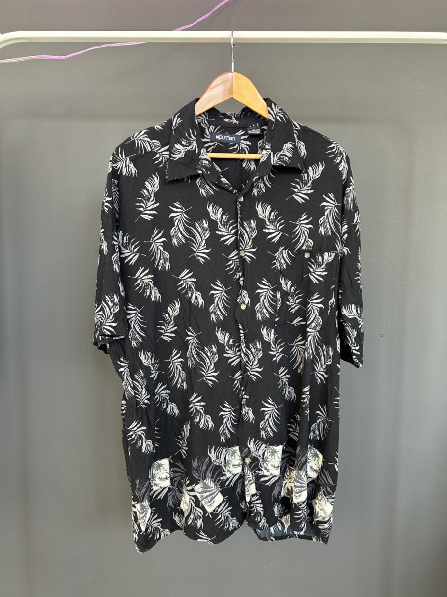 Puritan Korean Patterned Button Down Shirt L/XL