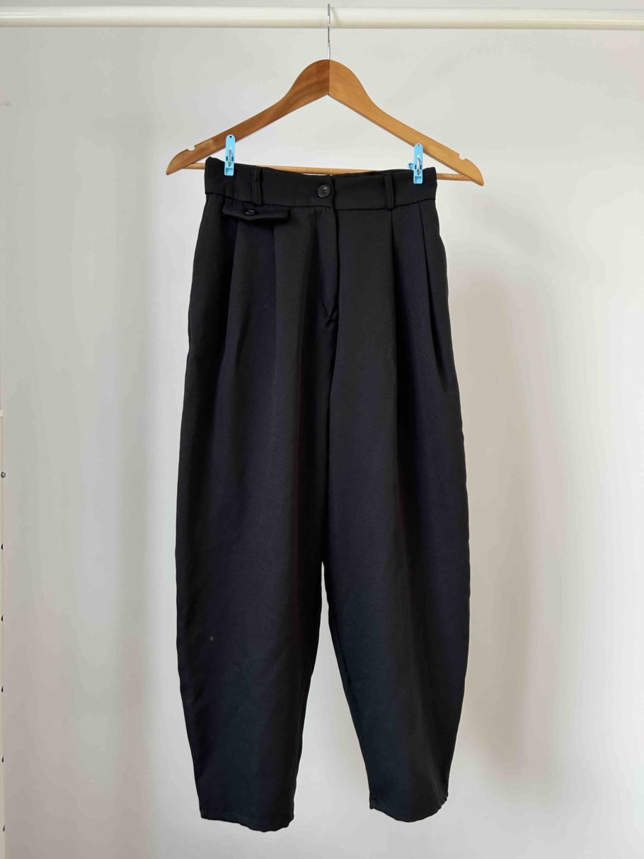 Relaxed Fit Black Slacks Pleated XS/S - Image 3