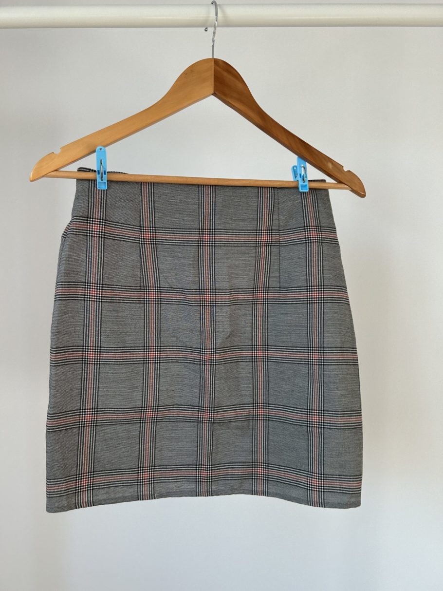 90s-Style Printed Poly blend Button Skirt S - Image 2