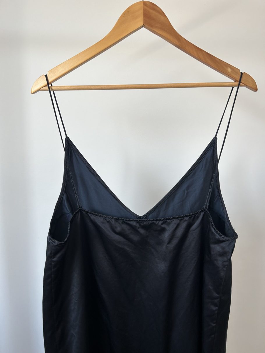 Viscose Slip Dress Navy Midi Strap Adjustable Straps | M/L - Image 2