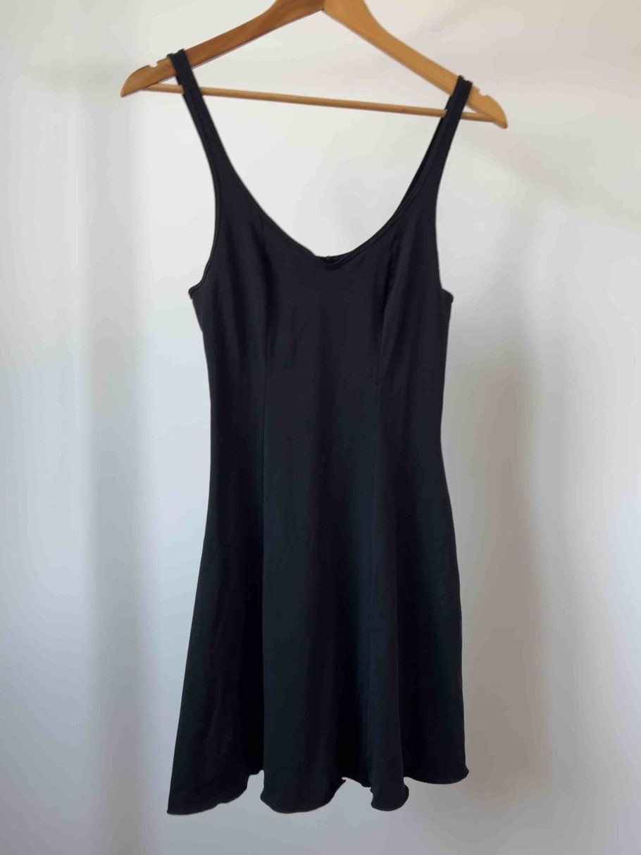 Nylon Stretch A Line Black Dress Size S - Image 2