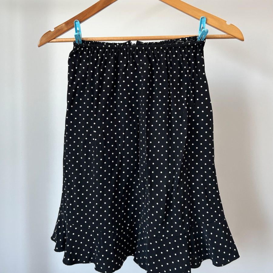 Viscose A-Line Polka Dot Printed Skirt | XXS