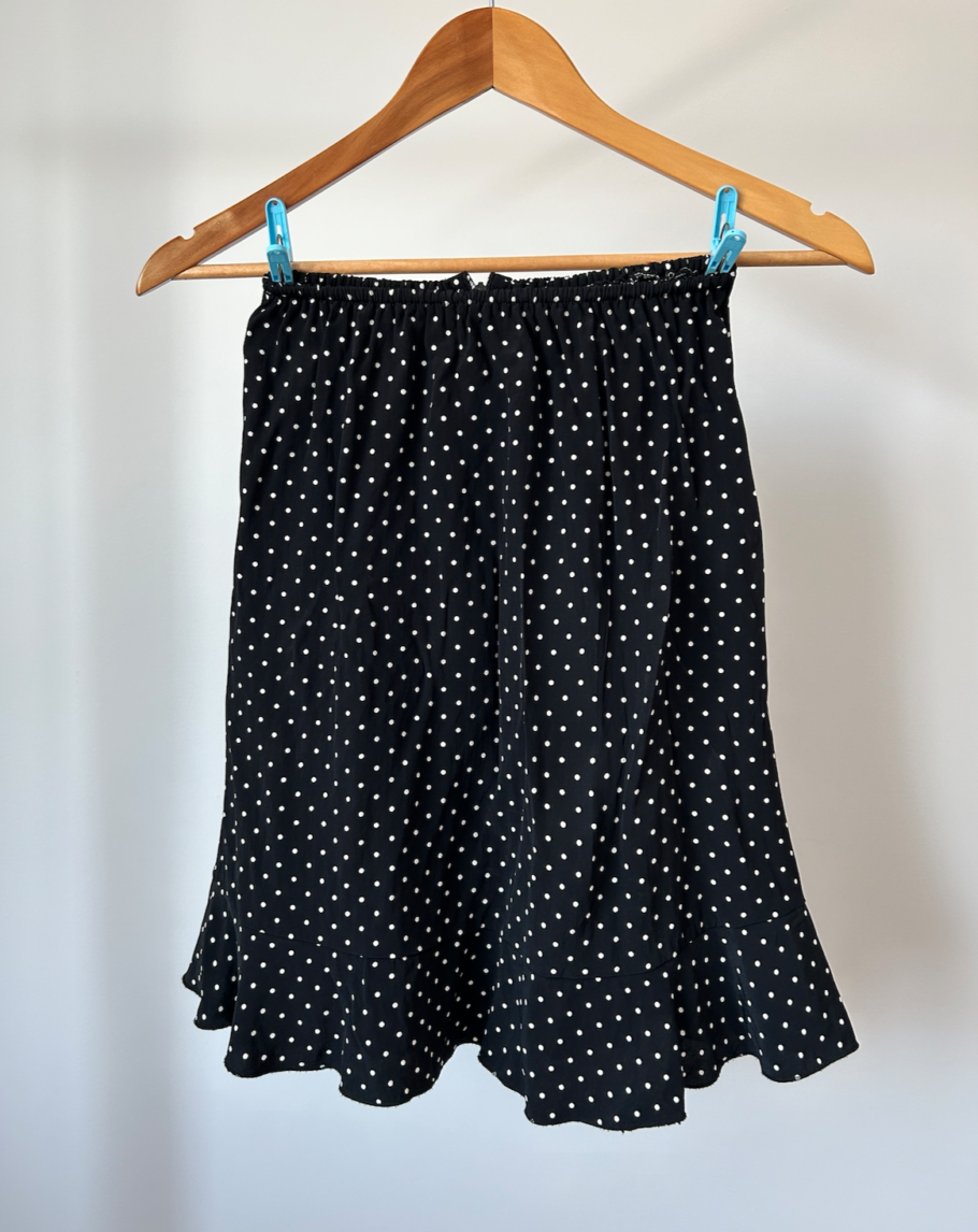 Viscose A-Line Polka Dot Printed Skirt | XXS
