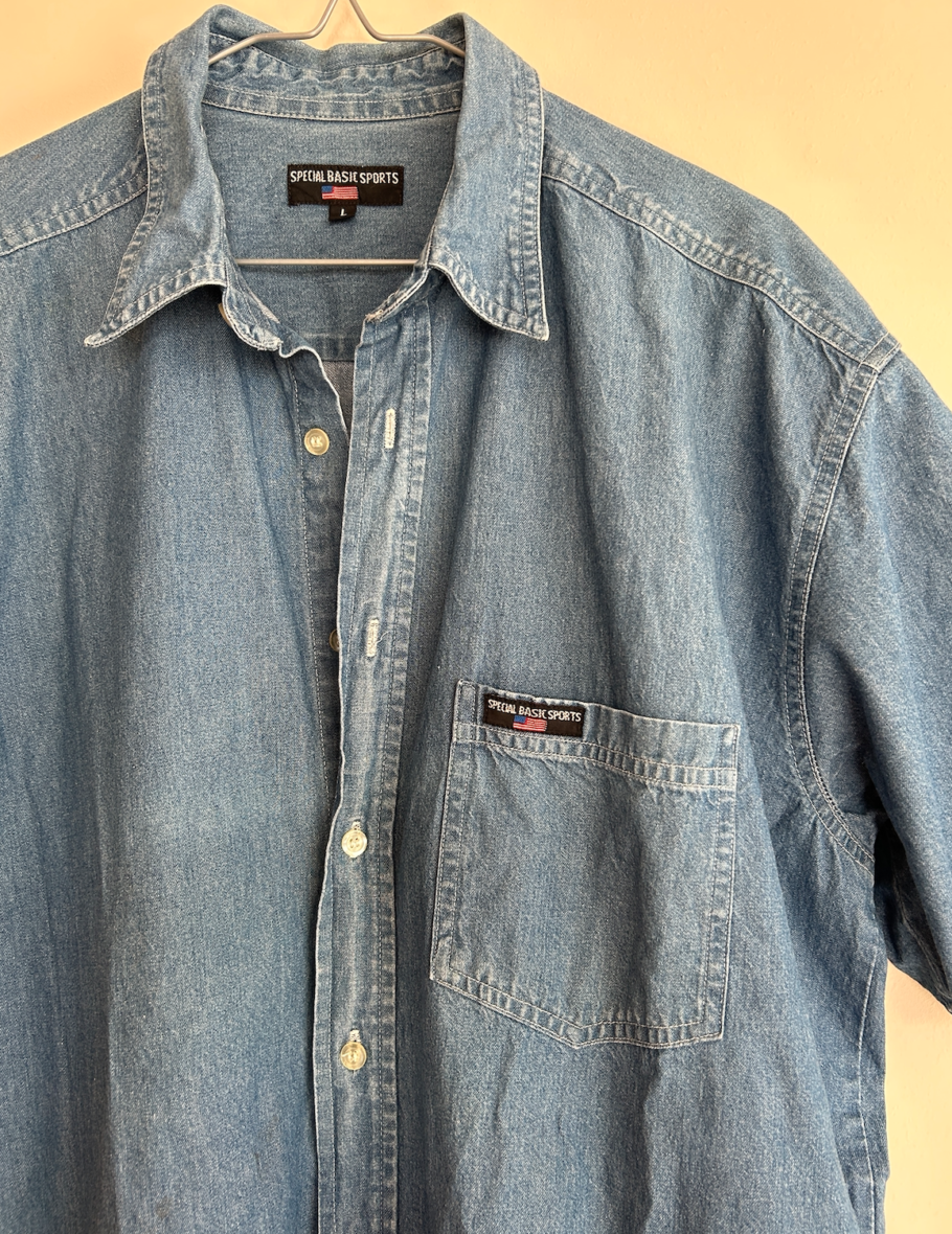 Denim Button Down Shirt | Size Large - Image 2