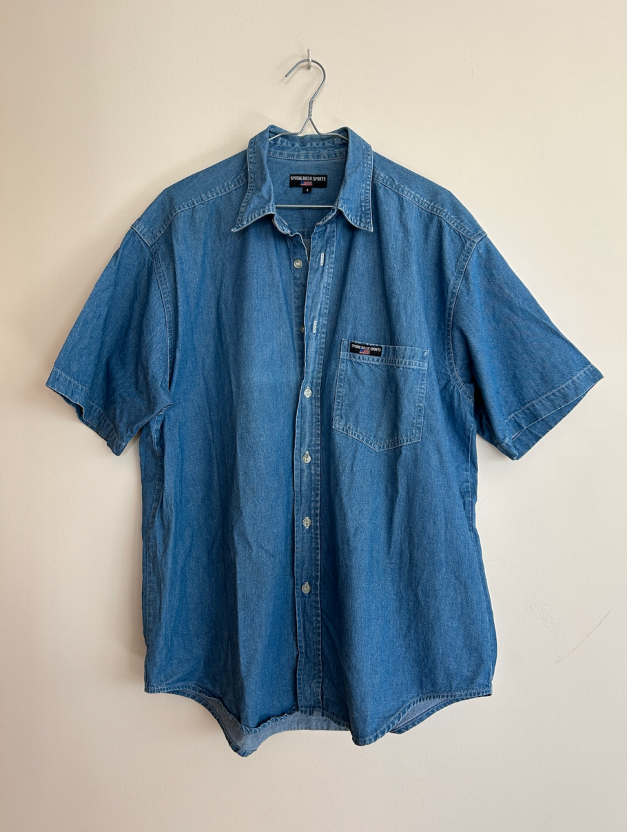 Denim Button Down Shirt | Size Large