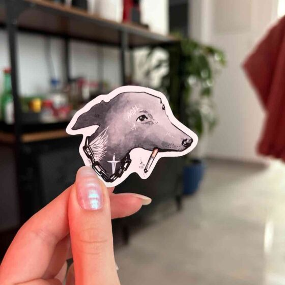 Tattooed Cig Pooch Sticker (1pc)