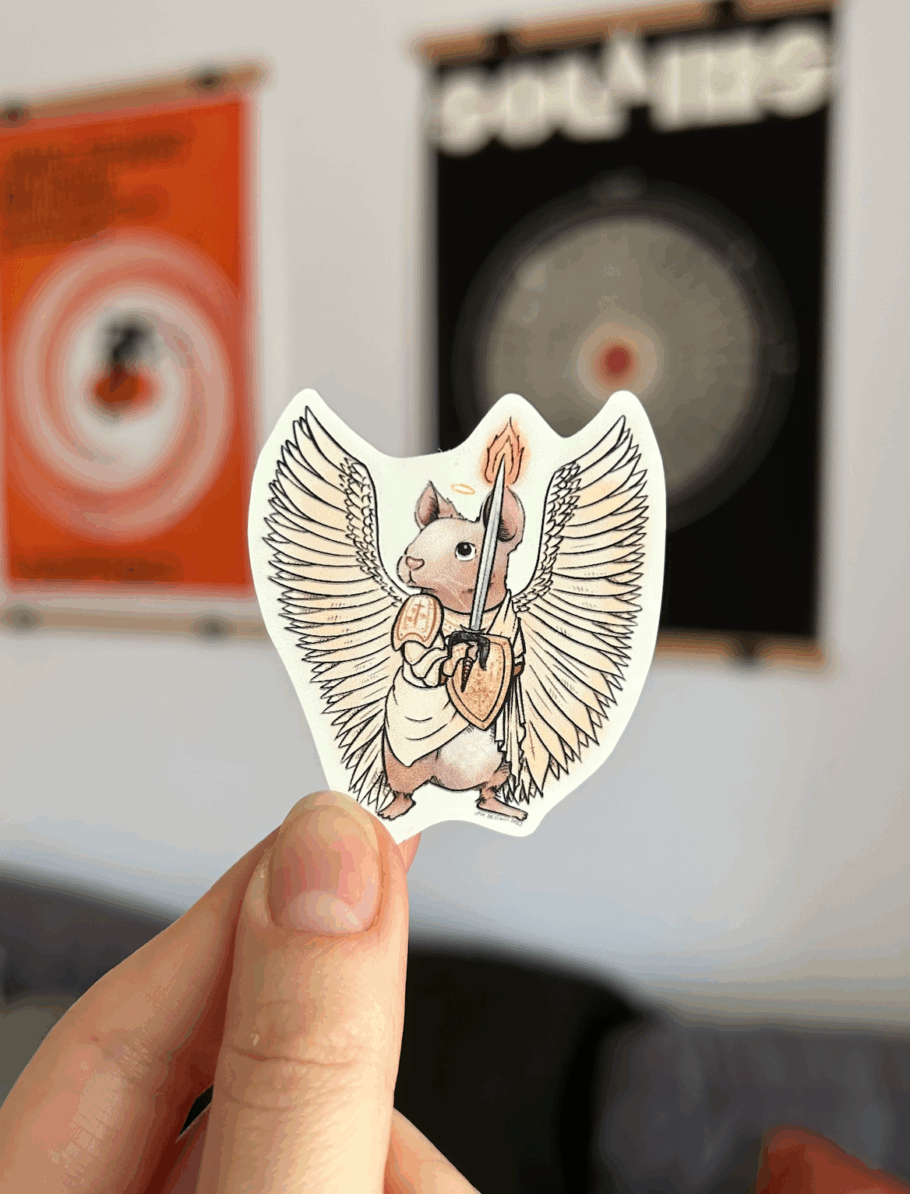 Cute Archangel Michael Mouse Sticker (1pc)