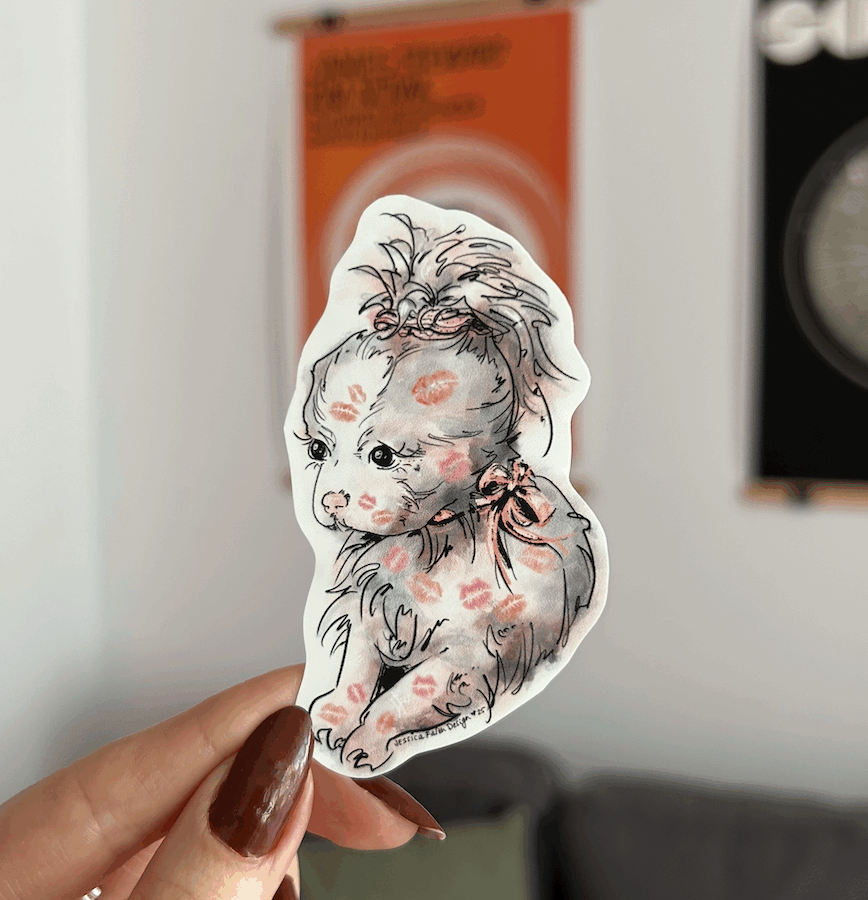 Kisses Pooch Sticker