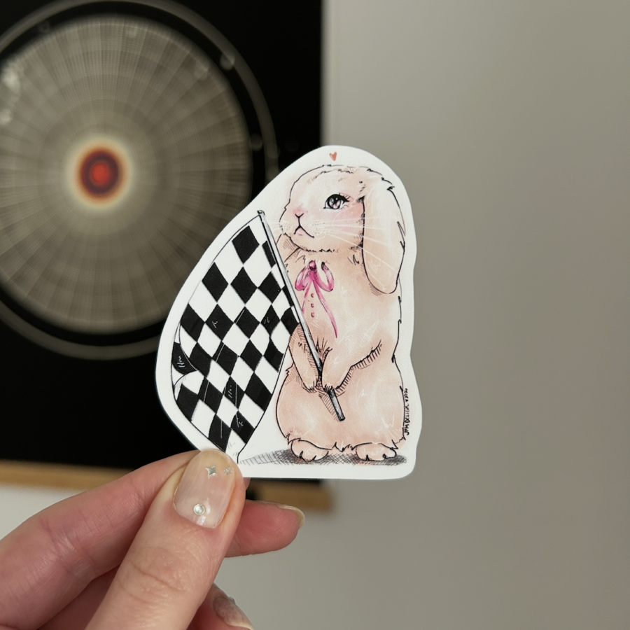 F1 Bun Race Flag Sticker