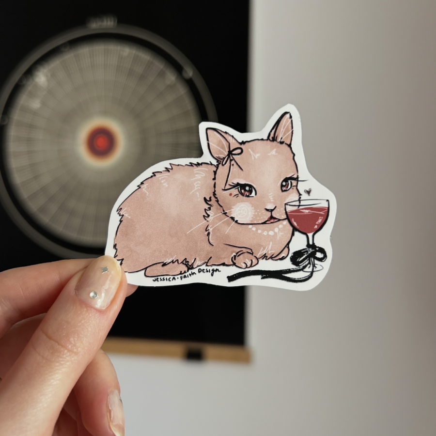 Prime Wine Time Bunny Sticker